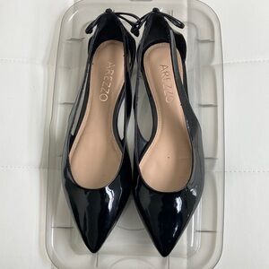 Arezzo Black Patent Leather Flats